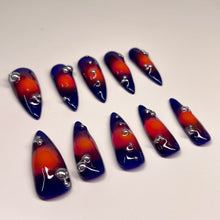 Load image into Gallery viewer, Thermal Airbrush in Blue - Luxury Press on Nails