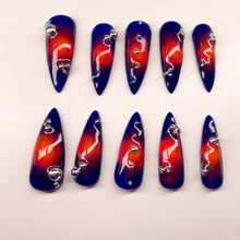 Load image into Gallery viewer, Thermal Airbrush in Blue - Luxury Press on Nails