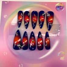 Load image into Gallery viewer, Thermal Airbrush in Blue - Luxury Press on Nails