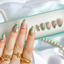 Load image into Gallery viewer, READY TO SHIP: ‘Lily Pad’ Press On Nails - Size Large - Almond