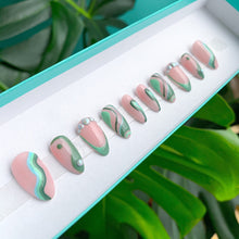 Load image into Gallery viewer, READY TO SHIP: ‘Lily Pad’ Press On Nails - Size Large - Almond