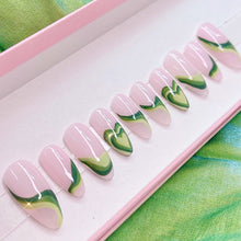 Load image into Gallery viewer, Shamrock Hearts - Luxury Press On Nails - Deluxe Collection 017