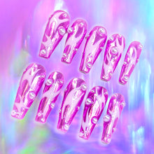 Load image into Gallery viewer, Pink Pearl - 3D Chrome Luxury Press On Nail Set - Deluxe Nail art Collection 035