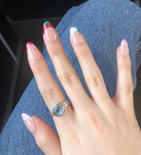 Load image into Gallery viewer, Gradient Abstract French Tips - Green Pink Luxury Press On Nail Set - Deluxe Collection