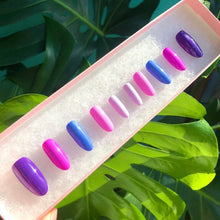Load image into Gallery viewer, Grape Soda - Multi Purple Pink Luxury Press On Nail Set - Classics Collection 004
