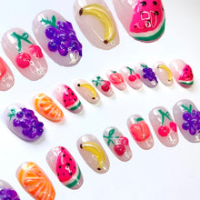 Load image into Gallery viewer, Juicy Fruit - 3D Luxury Press On Nail Set - Super Deluxe Nail art Collection 004