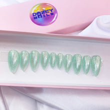 Load image into Gallery viewer, Aquamarine - Glitter Turquoise Luxury Press On Nail Set - Classics Collection 005