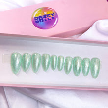 Load image into Gallery viewer, Aquamarine - Glitter Turquoise Luxury Press On Nail Set - Classics Collection 005