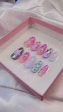 Load and play video in Gallery viewer, Sugargloss - Mix n Match Pink Silver chrome Luxury Press On Nails - Deluxe Nail art Collection