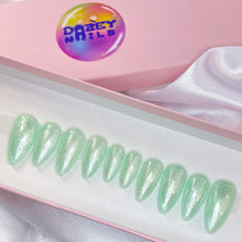 Load image into Gallery viewer, Aquamarine - Glitter Turquoise Luxury Press On Nail Set - Classics Collection 005