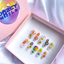 Load image into Gallery viewer, READY TO SHIP: Murakami Flower Press On Nails - Long Rounded Size Small