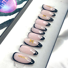 Load image into Gallery viewer, COCO NUDE - Black Abstract Luxury Press On Nail Set