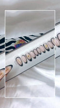 Load and play video in Gallery viewer, COCO NUDE - Black Abstract Luxury Press On Nail Set
