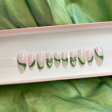 Load image into Gallery viewer, Shamrock Hearts - Luxury Press On Nails - Deluxe Collection 017