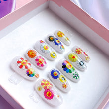 Load image into Gallery viewer, READY TO SHIP: Murakami Flower Press On Nails - Long Rounded Size Small