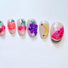 Load image into Gallery viewer, Juicy Fruit - 3D Luxury Press On Nail Set - Super Deluxe Nail art Collection 004