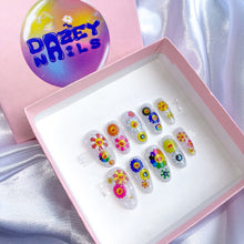 Load image into Gallery viewer, READY TO SHIP: Murakami Flower Press On Nails - Long Rounded Size Small