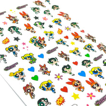 Load image into Gallery viewer, Powerpuff Girls Multicolour Nail Stickers / Decals - PPG Rainbow nail art