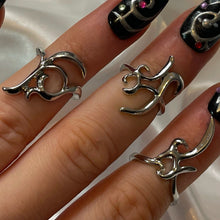 Load image into Gallery viewer, Silver Swirl Fingertip Midi Set of 3 Stackable Statement Rings
