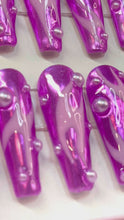 Load and play video in Gallery viewer, Pink Pearl - 3D Chrome Luxury Press On Nail Set - Deluxe Nail art Collection 035