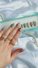 Load and play video in Gallery viewer, Lily Pad - Green Abstract Luxury Press On Nail Set - Deluxe Collection 004