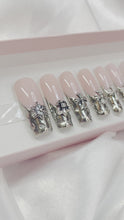 Load and play video in Gallery viewer, Chrome Drops - 3D Embellished Luxury Press On Nail Set - Deluxe Nail art Collection 024