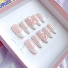 Load image into Gallery viewer, 3D Teddy French Tip Press On Nails - Colourpop Collection