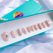 Load image into Gallery viewer, Mochi - Glitter Jelly Pink Luxury Press On Nail Set - Deluxe Collection 006 /