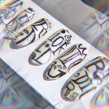 Load image into Gallery viewer, Monogram B&W Press On Nail Set - Super Deluxe 002 /