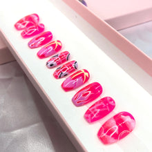 Load image into Gallery viewer, Jelly Skies - Pink Jelly Mix n Match Luxury Press On Nail Set - Deluxe Collection 007 /