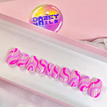 Load image into Gallery viewer, Pink Swirls - Luxury Press-On Nails / Colourpop Collection /pink lilac bright nude translucent minimalistic uk Set