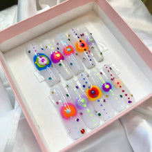 Load image into Gallery viewer, READY TO SHIP: ‘Orbital’ Press On Nails - Size Small - Shape XXL Square