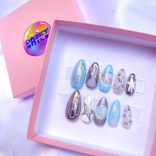 Load image into Gallery viewer, Diesel - Mix n Match Red or Blue Silver Luxury Press On Nail Set - Deluxe Collection