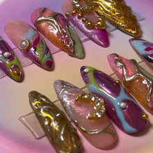 Load image into Gallery viewer, Kaleidoscope- 3D Luxury Press On Nail Set - Super Deluxe Nail art Collection 009