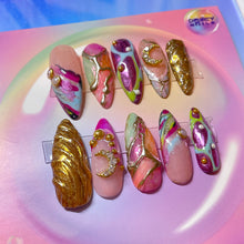 Load image into Gallery viewer, Kaleidoscope- 3D Luxury Press On Nail Set - Super Deluxe Nail art Collection 009