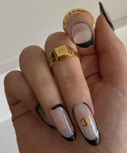 Load image into Gallery viewer, COCO NUDE - Black Abstract Luxury Press On Nail Set