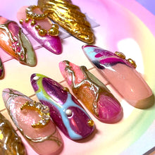 Load image into Gallery viewer, Kaleidoscope- 3D Luxury Press On Nail Set - Super Deluxe Nail art Collection 009