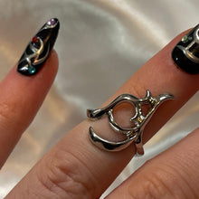 Load image into Gallery viewer, Silver Swirl Fingertip Midi Set of 3 Stackable Statement Rings