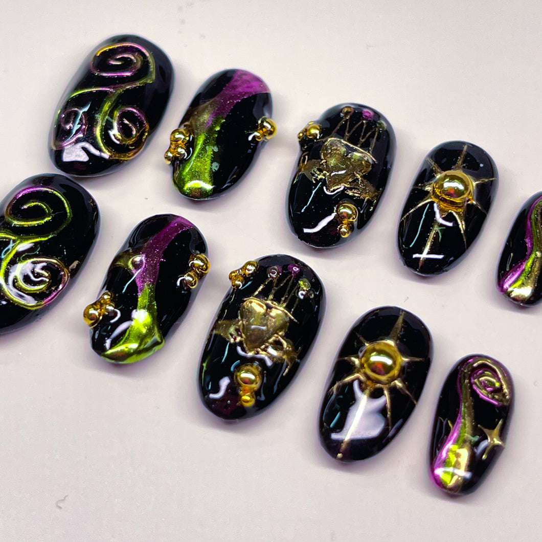 Claddagh Chrome Luxury Press on Nails