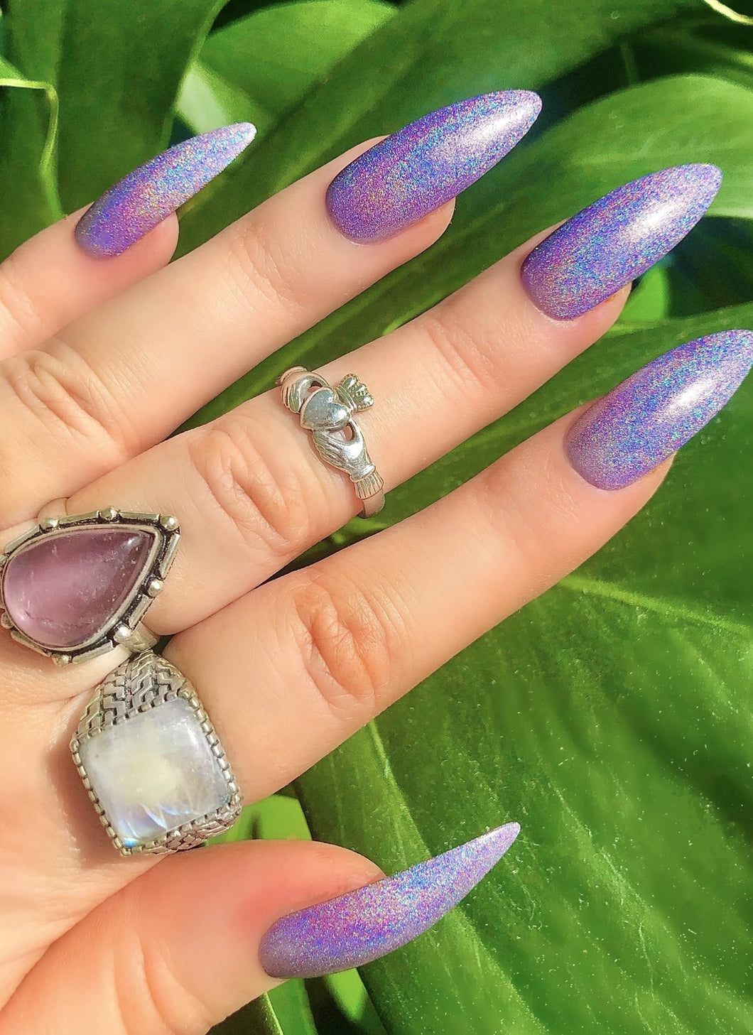 LILAC HOLO - Luxury Press On Nail Set - Classics Collection 001