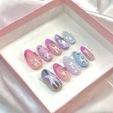 Load image into Gallery viewer, Sugargloss - Mix n Match Pink Silver chrome Luxury Press On Nails - Deluxe Nail art Collection
