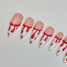 Load image into Gallery viewer, Blood Drip French Tip Luxury Press-On Nails - Colourpop Collection
