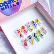 Load image into Gallery viewer, READY TO SHIP: Murakami Flower Press On Nails - Long Rounded Size Small
