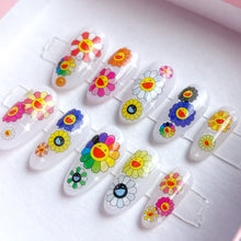 Load image into Gallery viewer, READY TO SHIP: Murakami Flower Press On Nails - Long Rounded Size Small
