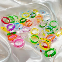 Load image into Gallery viewer, Multicolour Resin Swirl Abstract Rings - One Size - Add on purchase ONLY
