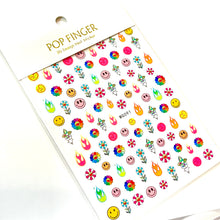 Load image into Gallery viewer, Murakami Daisy Multicolour Nail Stickers / Decals
