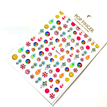 Load image into Gallery viewer, Murakami Daisy Multicolour Nail Stickers / Decals
