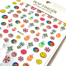 Load image into Gallery viewer, Murakami Daisy Multicolour Nail Stickers / Decals
