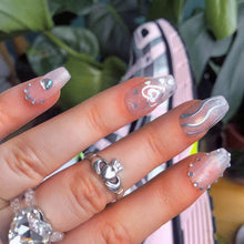 Load image into Gallery viewer, Mochi - Glitter Jelly Pink Luxury Press On Nail Set - Deluxe Collection 006 /
