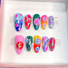 Load image into Gallery viewer, Neon Genesis - Mix Match Luxury Press On Nail Set - Super Deluxe Nail art Collection 009
